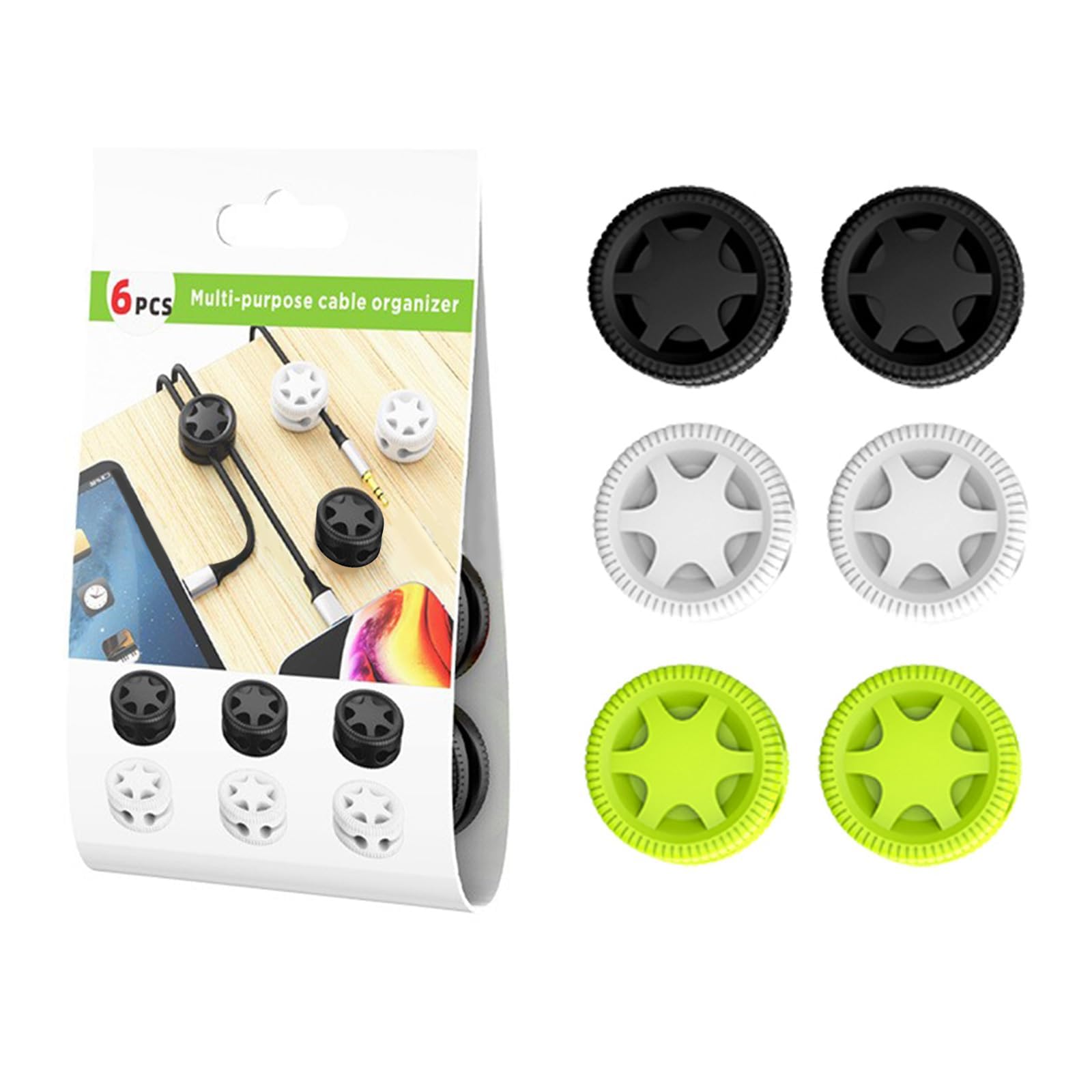 Serplex 6Pcs Silicone Cable Organizer Dual Solt Multi Cable Holder Self-Adhesive Backing Cable Organzier Protectors Fashion Car Wheel Design Desk Cable Clips for Home, Kitchen, Office, Car, Wall Serplex 6Pcs Silicone Cable Organizer Dual Solt Multi Cable Holder Self-Adhesive Backing Cable Organzier Protectors Fashion Car Wheel Design Desk Cable Clips for Home, Kitchen, Office, Car, Wall